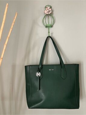 Nine West Dark Green Faux-Leather Tote